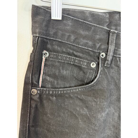 Brave Star Jeans Selvage Black Mens 28x35 The Slim Straight Button Fly Made USA - Picture 2 of 13